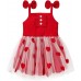 Baby girls Valentine dress Children's sleeveless halter knit dress Love print Princess mesh tulle skirt