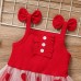 Baby girls Valentine dress Children's sleeveless halter knit dress Love print Princess mesh tulle skirt