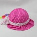 MZ1140 Pure Cotton Cute Children’s Hat with Dots Flower Pattern Rose Red