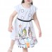 Kid Girls Short Sleeve Cartoon Character Printed Dress